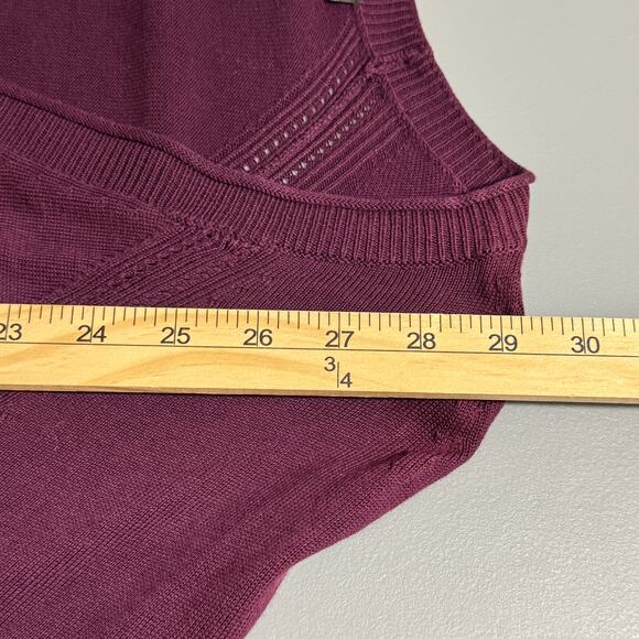 Talbots Womens Cardigan Sweater Size XL Purple Layering Lagenlook Capsule Cozy - Picture 9 of 10